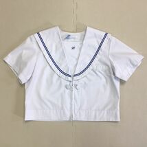 (O)S942 (中古) 大阪府 堺市立浜寺南中学校 セーラー服 上下セット /L/W72/青2本ライン/schooluniform/夏服/制服/高校/女子学生/学生服_画像2