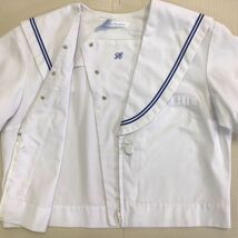 (O)S942 (中古) 大阪府 堺市立浜寺南中学校 セーラー服 上下セット /L/W72/青2本ライン/schooluniform/夏服/制服/高校/女子学生/学生服_画像4