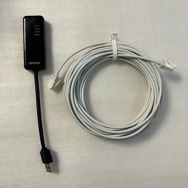 BUFFALO 有線LANアダプター LUA4-U3-AGTE-NBK Giga USB3.0対応 + LANケーブル 10m