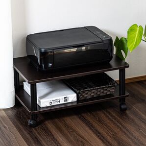 【新品】テーブル キャスター付 マルチテーブル ローテーブル 幅60cm 奥行40cm 高さ28cm (ブラウンカラー) テレビ台