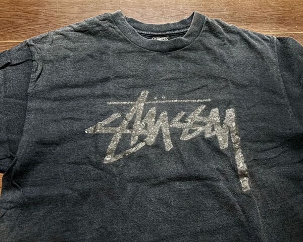美品 送料無料 オールドステューシー Mサイズ ブラック Tシャツ STUSSY