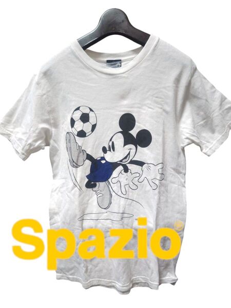 spazio / スパッツィオ ディズニーコラボTシャツ ミッキーマウス フットサルブランド 古着 半袖 Tシャツ プリント