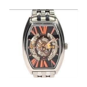 COGU コグ メンズ 腕時計 自動巻き AT レクタンギュラー 裏スケ 3針 シルバー SS 純正ベルト スケルトン文字