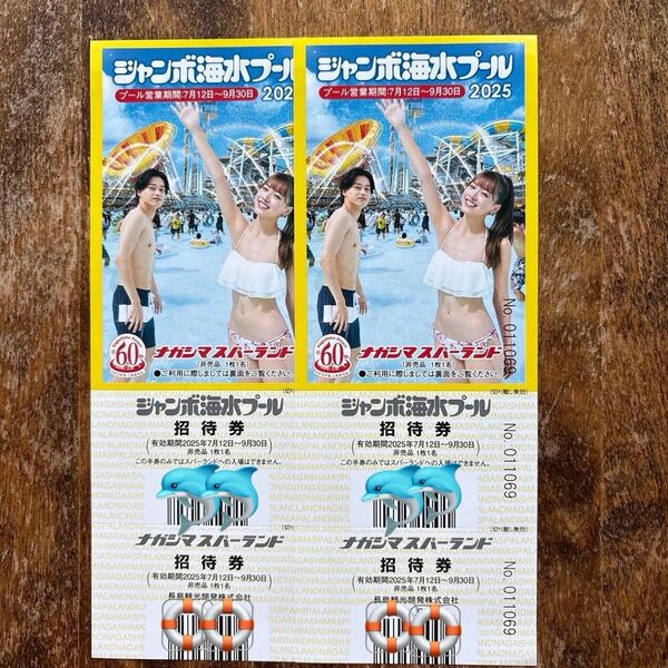 ナガシマスパーランド ジャンボ海水プール 大人2名様 匿名配送