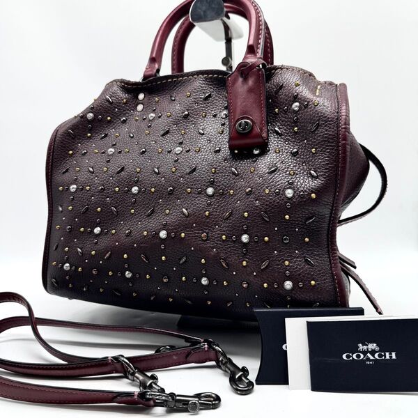 COACH コ-チ ローグ30 プレーリーリベット ハンドバッグ 2way ショルダーバッグ 12164