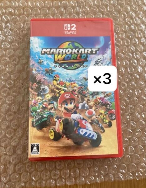 Switch2のマリオカートワールドのソフト3つ。