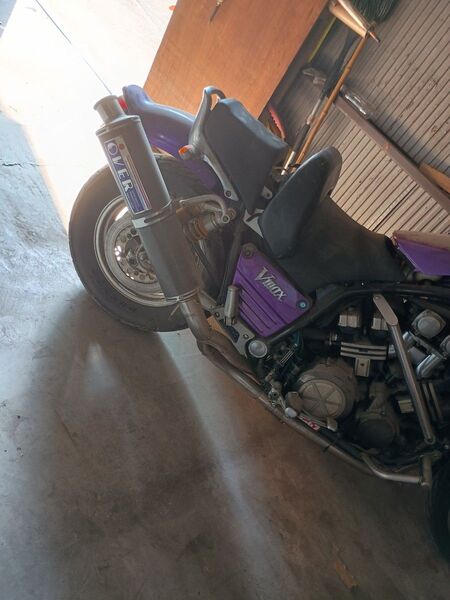 Vmax1200 OVER フルエキゾーストマフラー まあまあ美品 右一本出し ステンレスカーボン
