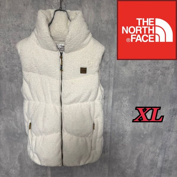 ノースフェイス ダウンベスト ボア レディースXL オフホワイト THE NORTH FACE ホワイト ジャケット ダウン
