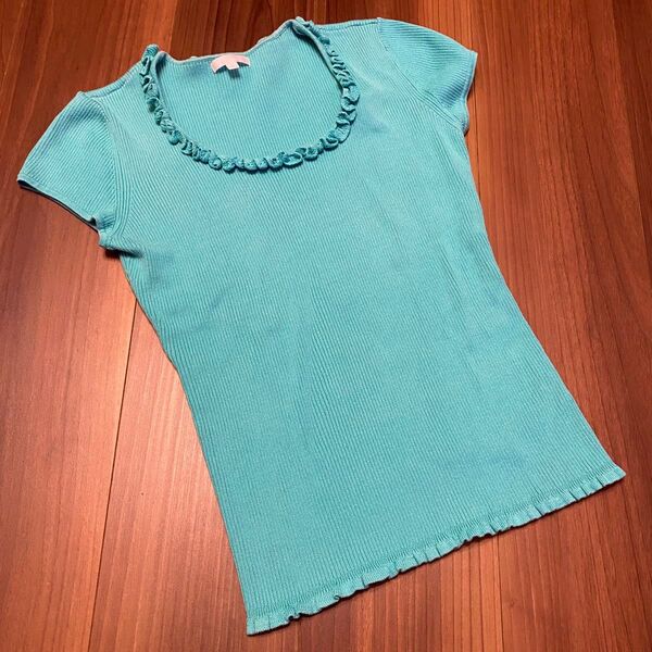 TO BE CHIC エメラルドグリーン ニットトップス M
