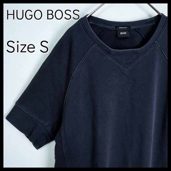 【人気】HUGO BOSS ヒューゴボス☆ラグランスリーブカットソー/Tシャツ 黒 Sサイズ(M相当) ビジネス兼用