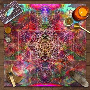 新品 未使用 幾何学模様仕様 タロットクロス リーディングマット タロットカード テーブルクロス 壁掛け 壁紙