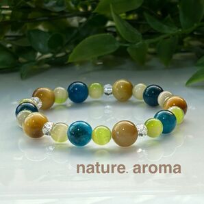 ゴールデンタイガーアイ アパタイト パワーストーン ブレスレット No.226