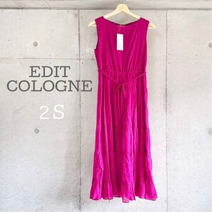 EDIT COLOGNE エディットコロン ノースリーブティアードロングワンピース ピンク 新品 未使用 タグ付き