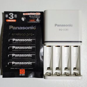 送料込 エネループ 単3 プロ BK-3HCD/4H(4本入)& BQ-CC83 普通充電器セット パナソニック 新品
