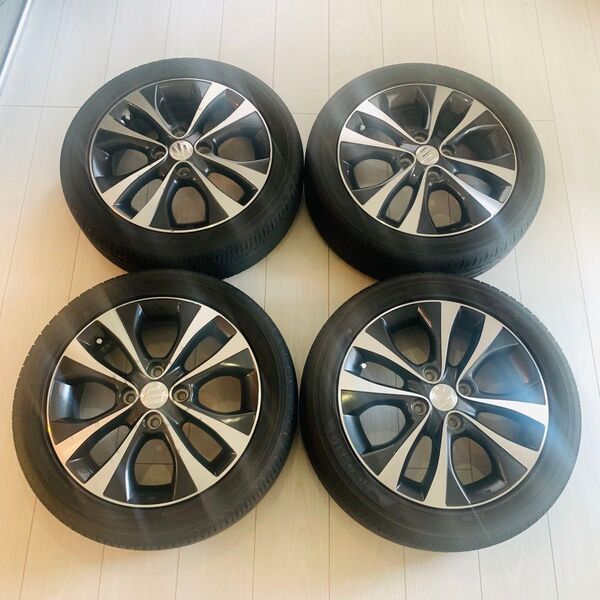 スズキMH34SワゴンR純正15インチアルミホイール4本15×4.5J+45 4H PCD100ハブ54mm165/55R15