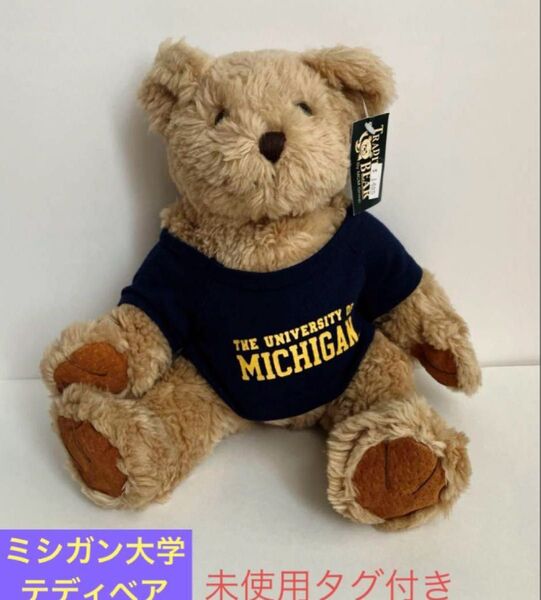 ミシガン大学 テデイベア ぬいぐるみ MCMグループ 未使用タグ付き くま クマ マスコット ベア