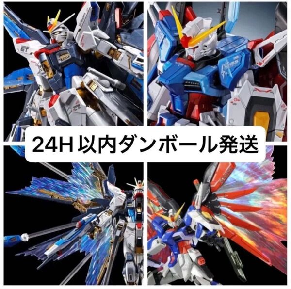 【未組立新品】RG 1/144 ストライクフリーダムガンダム・デスティニーガンダム チタニウムフィニッシュ・天空の翼・光の翼セット