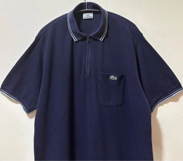 LACOSTE ネイビー ポロシャツ サイズ5 日本製 ポロシャツ 半袖 ラコステ LACOSTE 半袖ポロシャツ ヴィンテージ