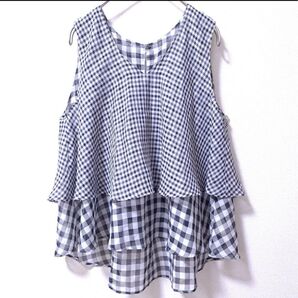 アナザーエディション ノースリーブブラウス ギンガムチェック