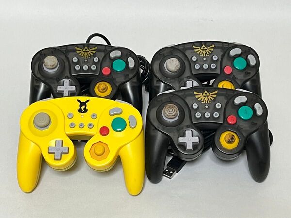 ピカチュウ ゼルダ USBコントローラー 4個セット Switch ホリ Nintendo ゲームキューブ
