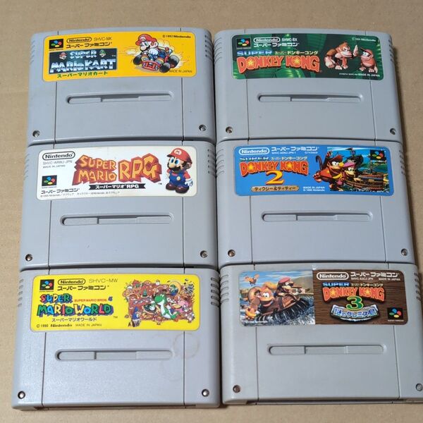 まとめ売り 6本セット マリオRPG ワリオワールド マリオカート ドンキーコング 任天堂 スーパーファミコン SFC