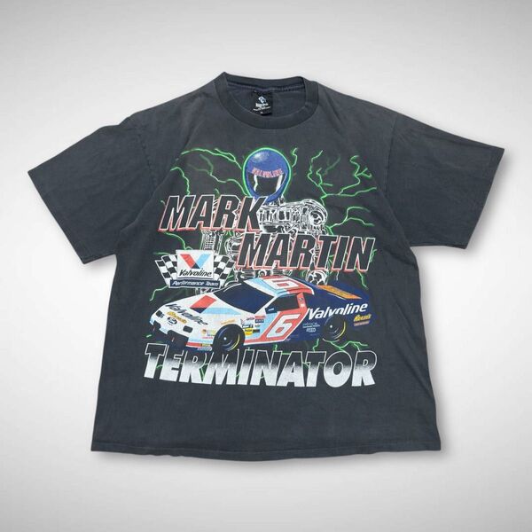 90s アメリカ製 ビンテージTシャツ nascarレーシング ブラックフェード シングルステッチ 古着 半袖Tシャツ