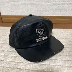 【レトロ】RAIDERS レイダース キャップ 帽子 革 レザー 古着 当時物 海外レトロ 海外 ロック 海外古着 レア 希少