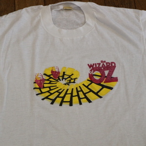 80s USA製 The Wizard of OZ オズの魔法使い Tシャツ L ホワイト ScreenStars ラメ ミュージカル 映画 ムービー ヴィンテージ