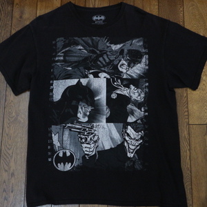 DC Comics BATMAN Tシャツ L ブラック バットマン Joker ジョーカー DCコミックス キャラクター アメコミ イラスト 映画 ムービー