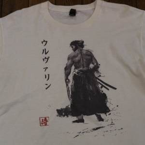 ウルヴァリン 侍 Tシャツ L ホワイト X-MEN The Wolverine SAMURAI マーベル MARVEL アメコミ 和柄 墨絵 キャラクター 映画 ムービー