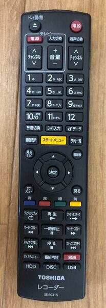 TOSHIBA ブルーレイレコーダーリモコンSE-R0415 東芝