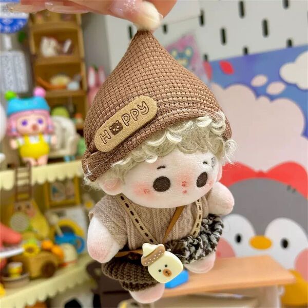 ぬい服 10cmぬいぐるみ用 着せ替え 無属性 帽子 シャツ ズボン 鞄 4点