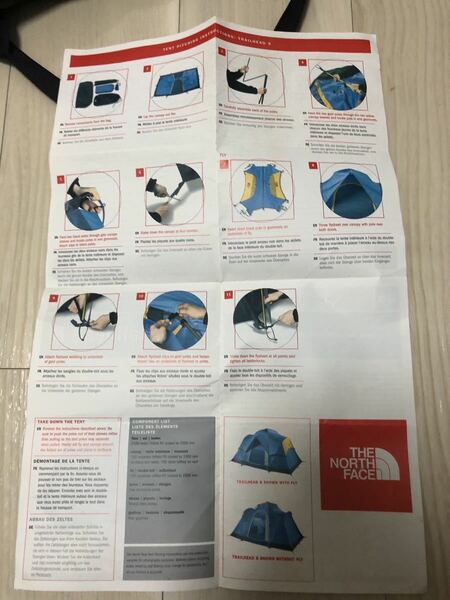 ノースフェイス　トレイルヘッド8 テント　取説　中古　THE NORTH FACE