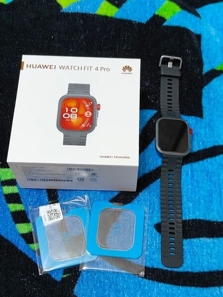 Huawei Watch Fit 4 Pro ブラック ガラスフィルム付き 美品