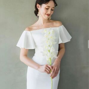 B'sweet オフショルダー ウェディングドレス ホワイト Mサイズ ドレス ロングドレス