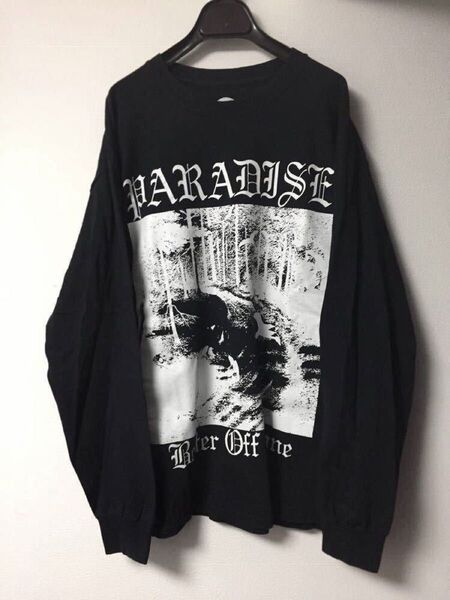 Paradis3 17SS Better Off Alone L/S Tee ロンT 黒 白 L Tシャツ オールドイングリッシュ
