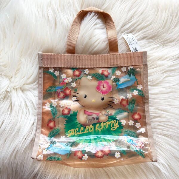 未使用 Sanrio サンリオ ハローキティ ダニエル ハワイ ビニールバッグ 平成レトロ 当時物 日焼けキティ ガングロキティ