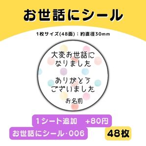 お世話になりましたシール006 48枚/サンキューシール