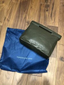 TOMORROWLANDgo-to leather mesh handbag dark green new goods Tomorrowland 