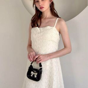 グレイル クラッシュジャガードフレアキャミワンピース ページュ ワンピース