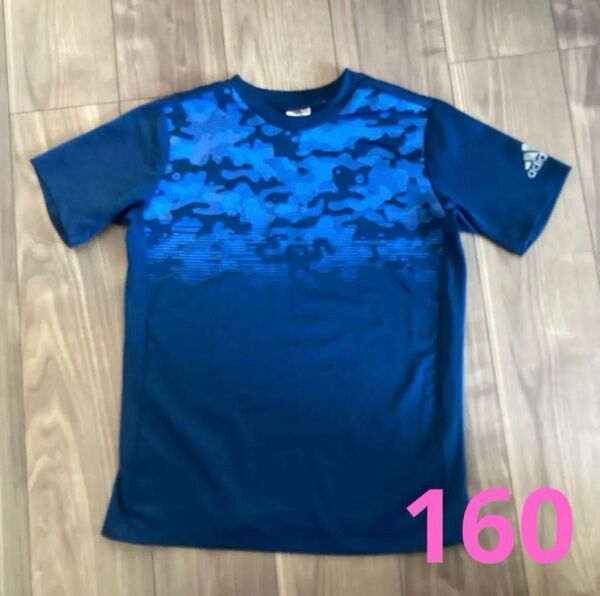 アディダス adidas キッズ 半袖 Tシャツ 速乾 迷彩柄 スポーツウェア 160