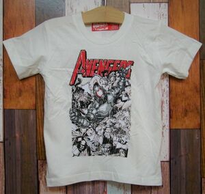 【送料無料】キッズ L 白★新品アベンジャーズ★アイアンマン★ヴィンテージ風Tシャツ