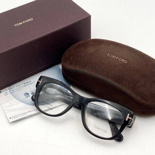 HYDEや木村拓哉着用【美品】TOM FORD トムフォード サングラス TF5040-F 黒 ウェリントン セルフレーム 男女