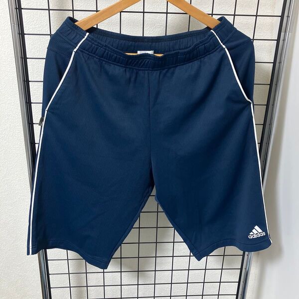 アディダス adidas ハーフパンツ ジャージ 紺 ネイビー ショートパンツ スポーツ L