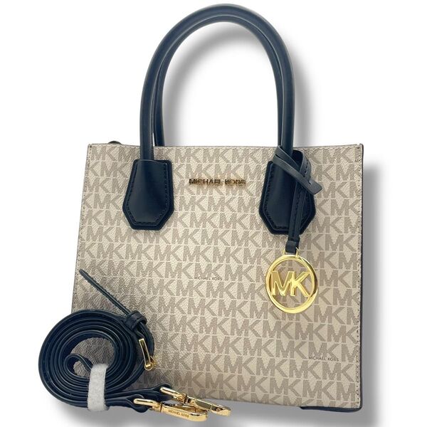 【本体未使用】MICHAEL KORS マイケルコース 2way ハンド ショルダーバッグ PVC×レザー MK 斜め掛け 肩掛け