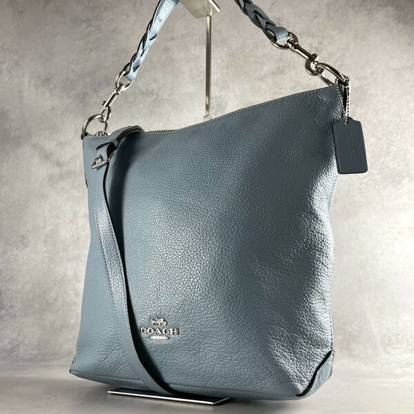 【極美品】キレイ色 COACH コーチ アビーダッフル 2way ワンショルダーバッグ オールレザー 肩掛け 斜め掛け ロゴ金具