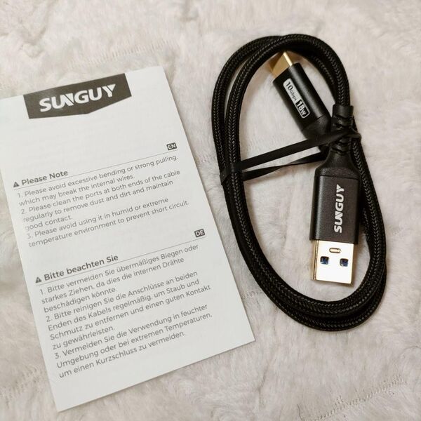 SUNGUY USB3.1 Gen2 USB Type C ケーブル 0.5M USB-A & USB-C 10Gbps高速データ