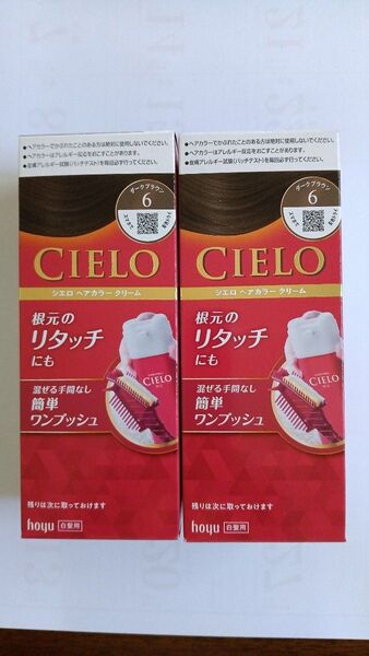 【2個セット】hoyu CIELO ヘアカラークリーム ダークブラウン 6