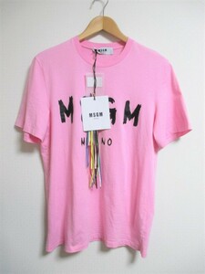 ☆MSGM エムエスジーエム ロゴ プリント Tシャツ/メンズ/XS/ピンク☆新品