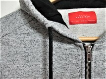 ☆ZARA ザラ フード ジップ パーカー/メンズ/S/グレー☆新品_画像3